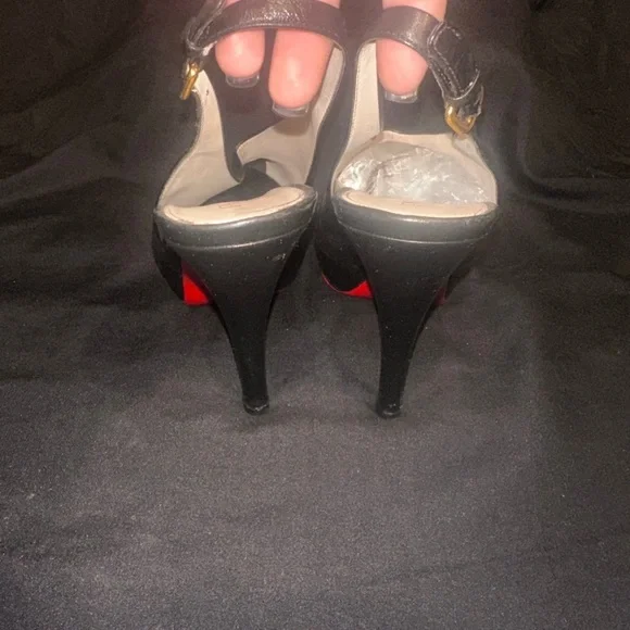 Prada Black and Red Slingback Heels - Picture 6 of 9